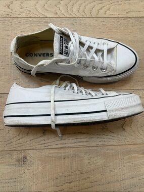 Converse White Low-Top Platform Sneakers